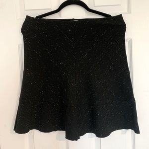 Wilfred Fit n Flare Mini Circle Skirt Wool Blend Black Speckled - large